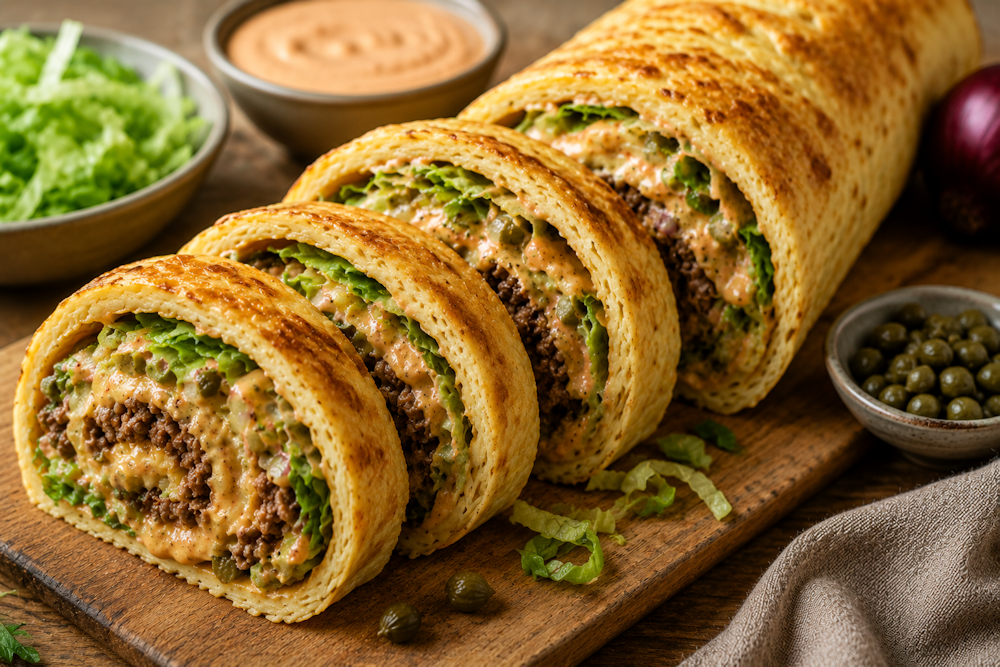 Lektinfreie Cheeseburger-Rolle